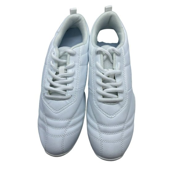 Women Spring White Sneakers Lace Up Trainers Comfort Flat Dancing Shoes - Picture 2 of 5